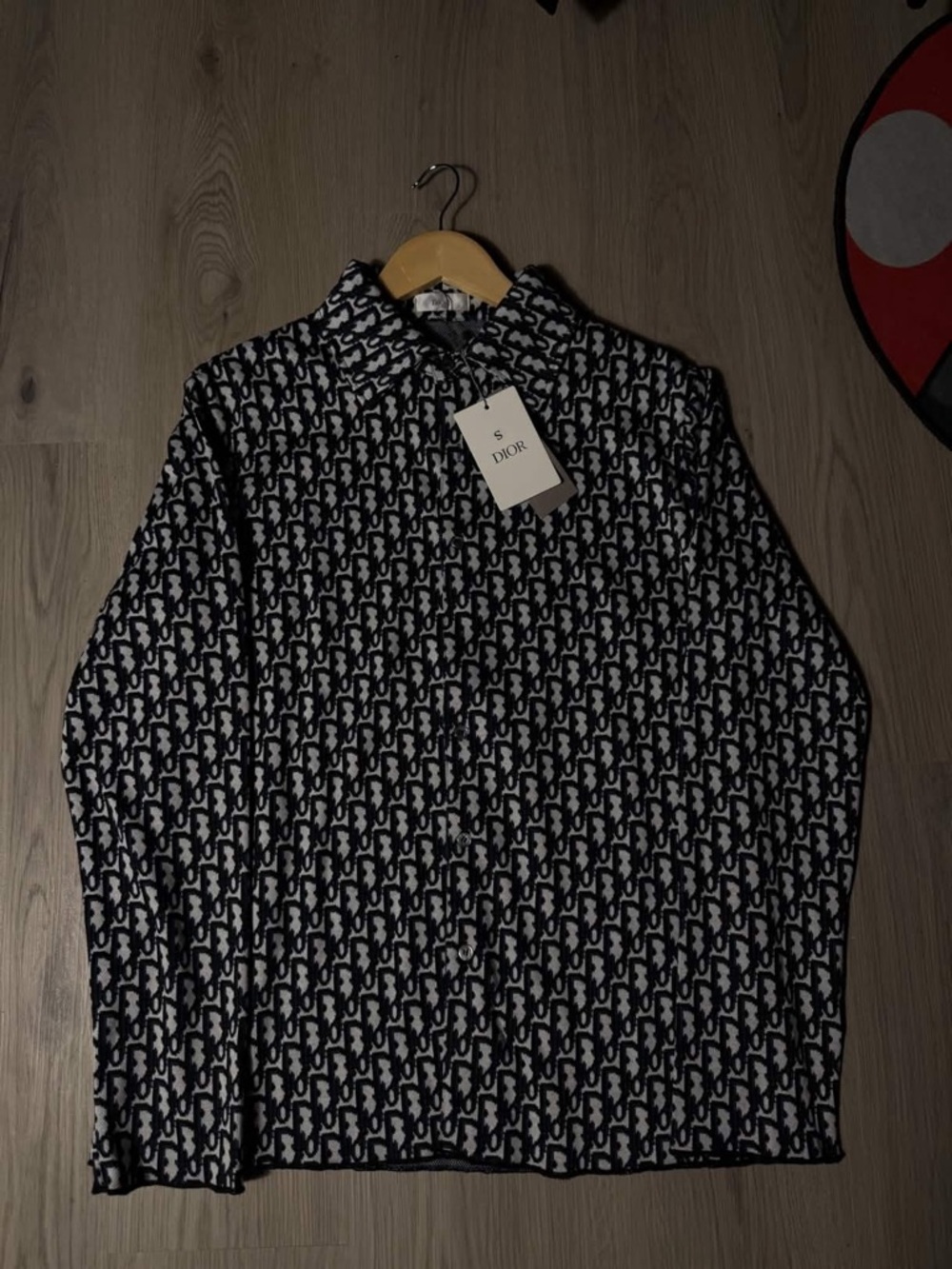 Dior Black & White All-Over Monogram Long Sleeve Shirt